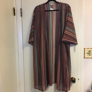Multicolor Kimono or Beach Cover Up